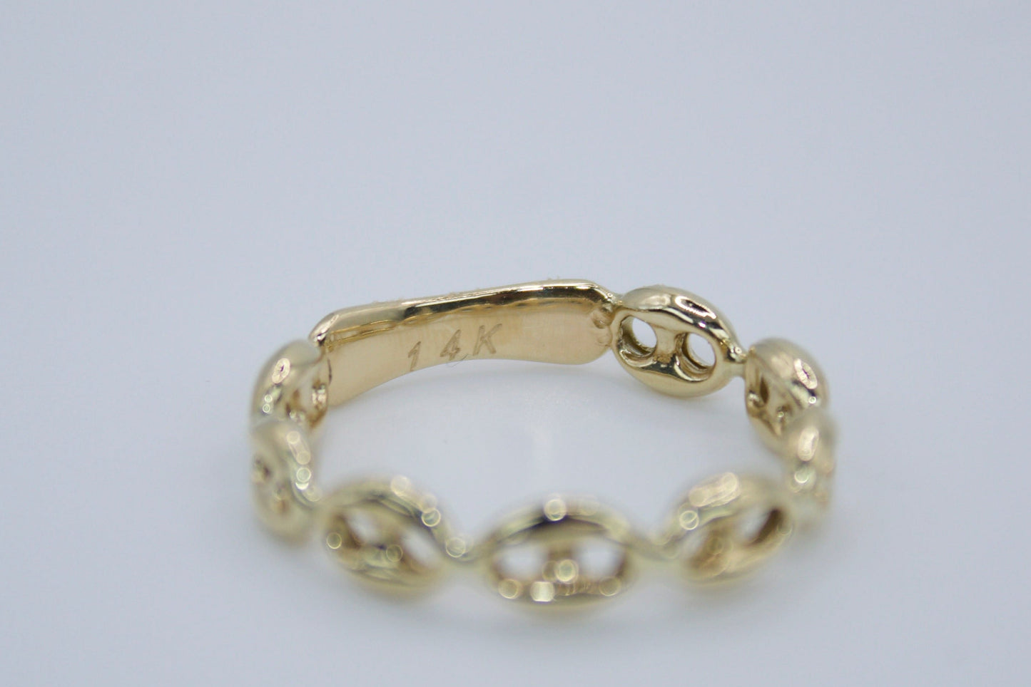 14K Elegant Link Ring | Size 7.5