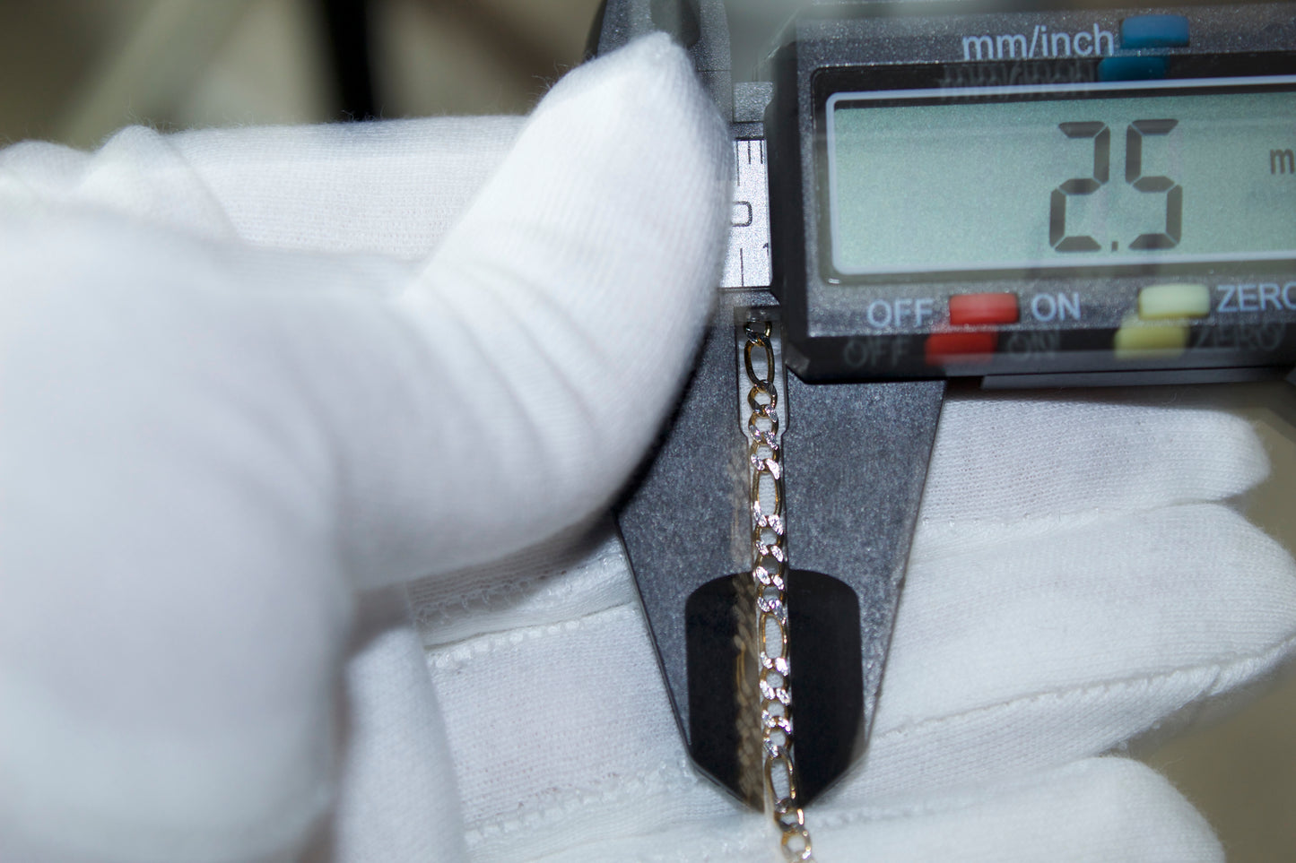 14K Two Tone Diamond Cut Figaro Chain | Semi Hollow | 22 Inch