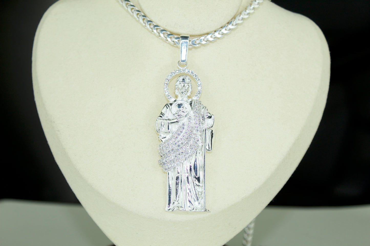San Judas “Jumbo Edition” Pendant .925 Silver with CZ