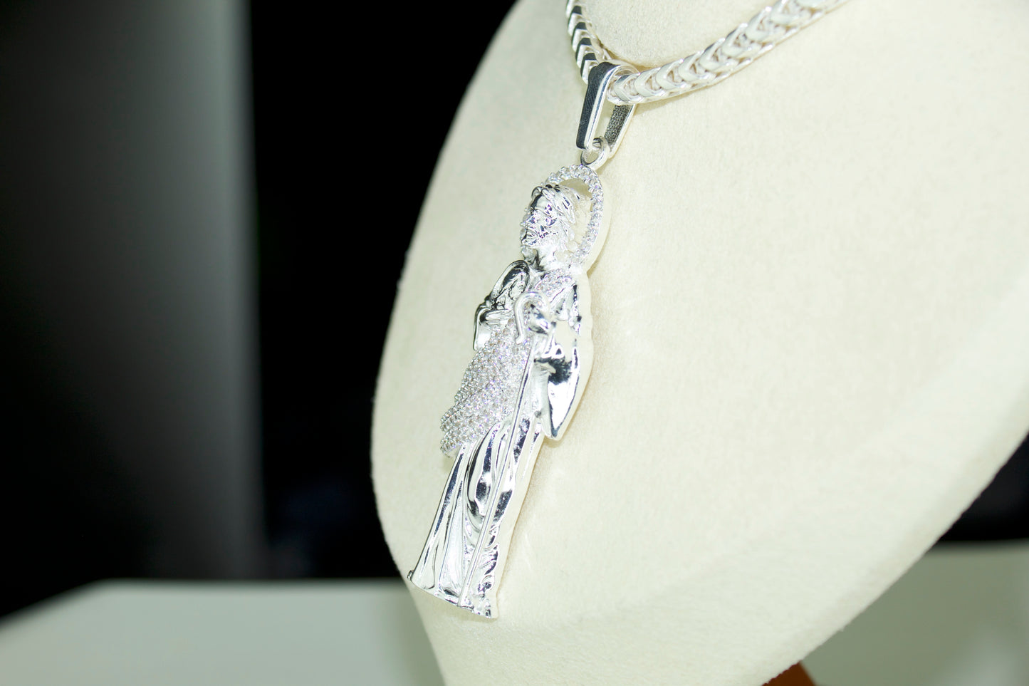 San Judas “Jumbo Edition” Pendant .925 Silver with CZ