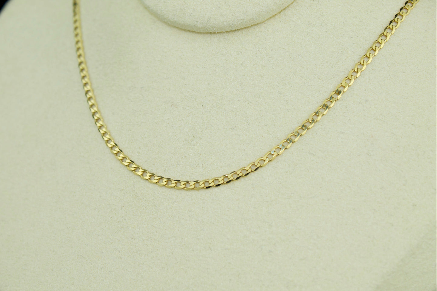 10K Cuban Curb Chain | Solid | 2mm | 18 Inch