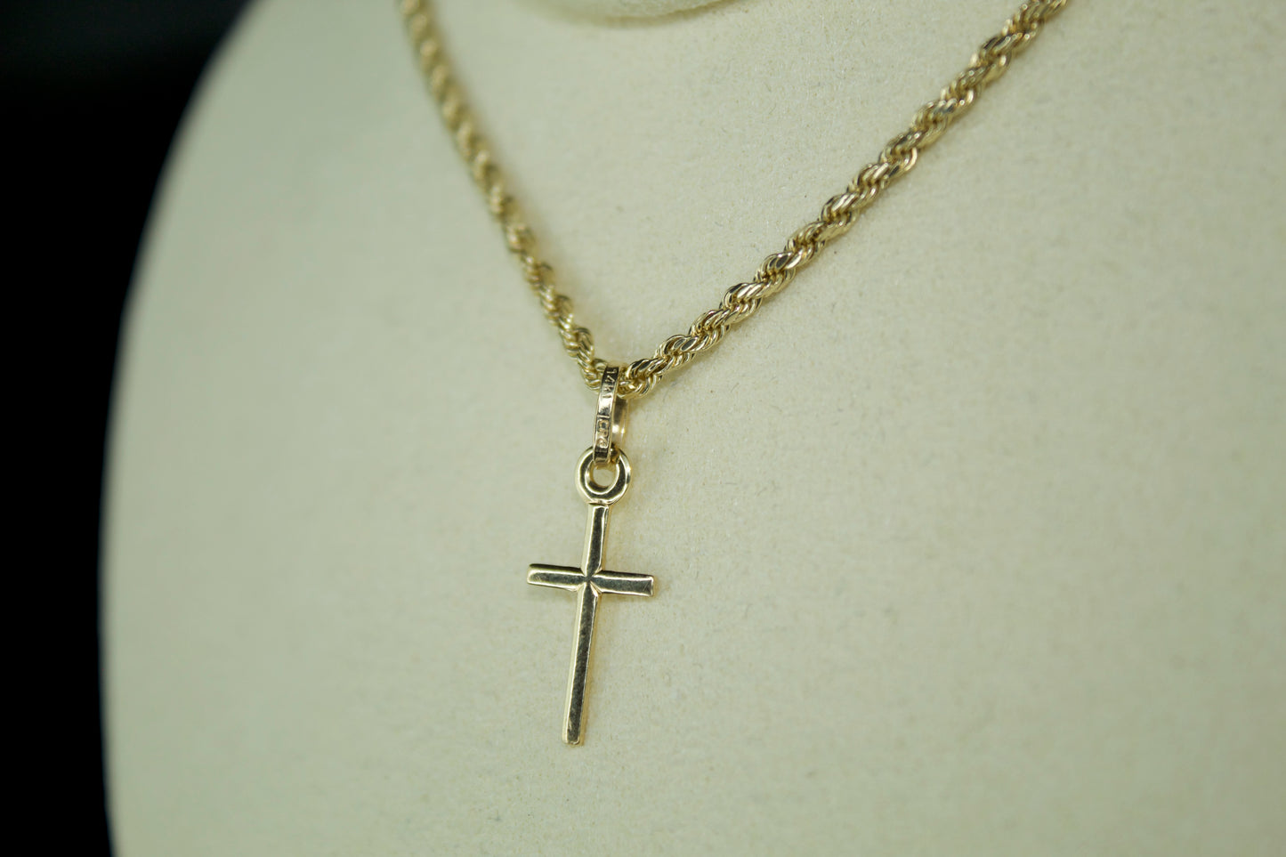 14K Dainty Yellow Gold Cross Pendant