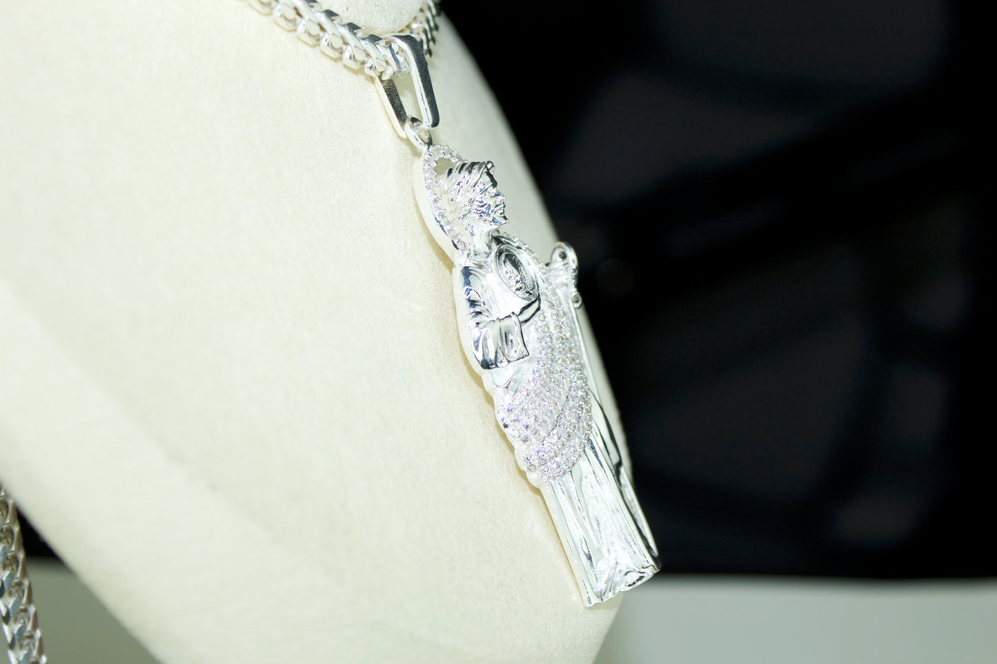 San Judas “Jumbo Edition” Pendant .925 Silver with CZ