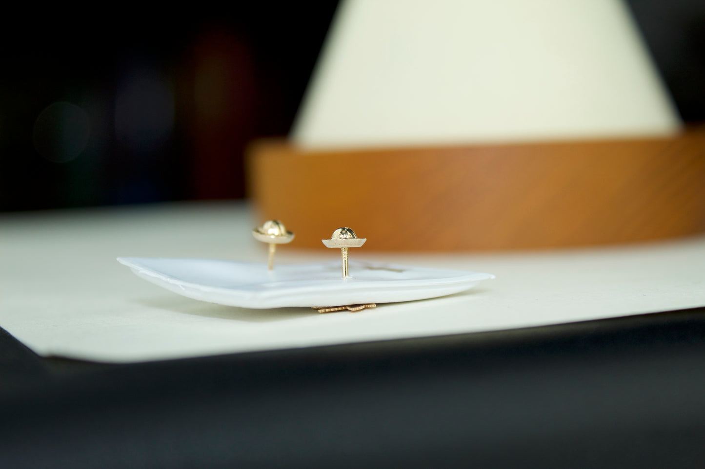Cannabis Leaf Stud Earrings | 14K | Screw Back