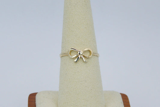 14K Solid Gold Coquette Bow Ring | Size 7.75