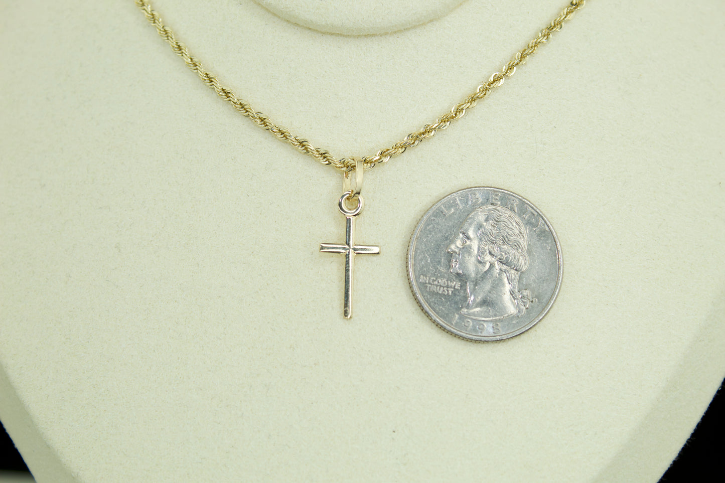 14K Dainty Yellow Gold Cross Pendant