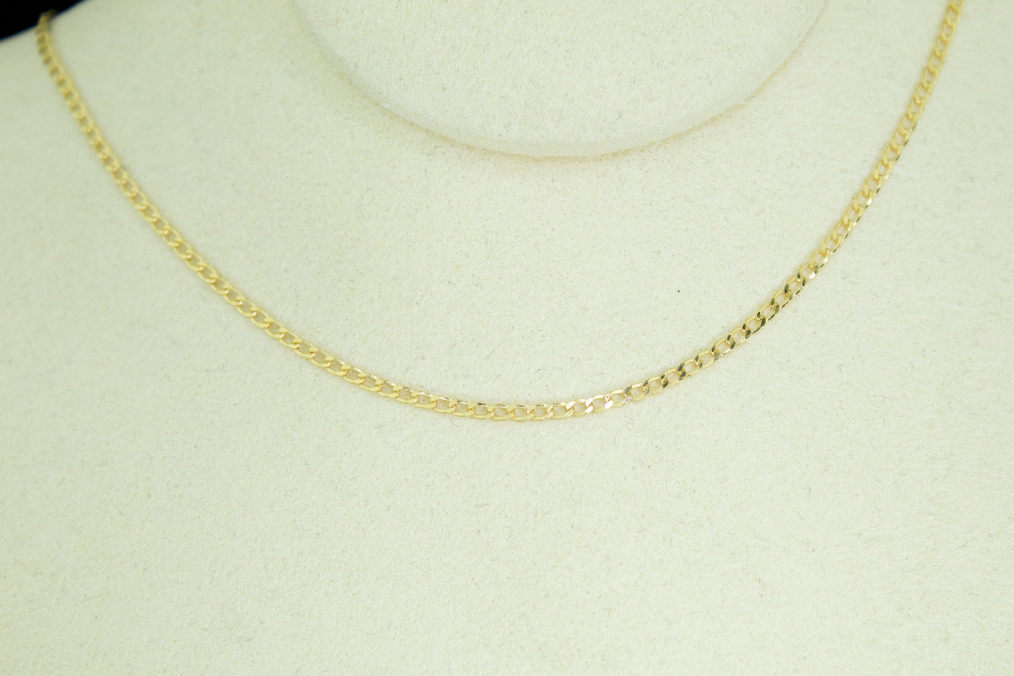 14K Solid Cuban Link Chain | 1.4mm | 16 Inch | Kids Size