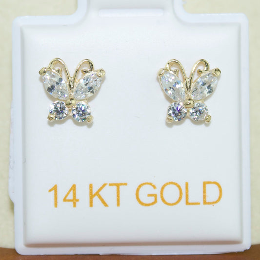 Butterfly Stud Earrings | 14K