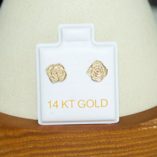 Rose Stud Earrings | 14K