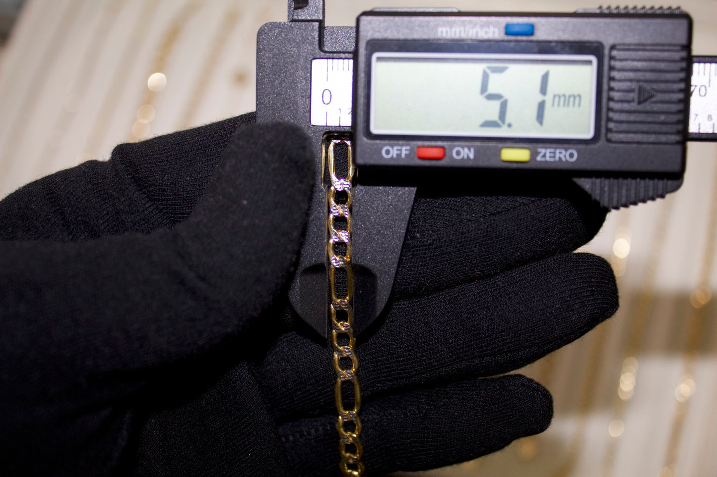 5mm Diamond Cut Figaro Bracelet | 14K Semi Hollow | Two Tone