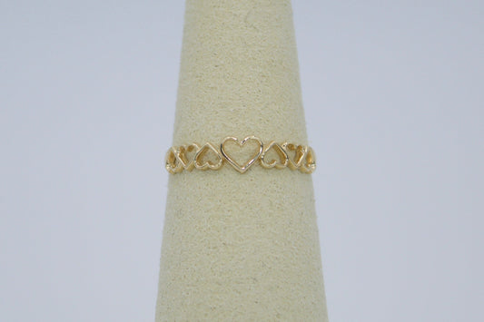 14K Endless Hearts Ring | Size 7