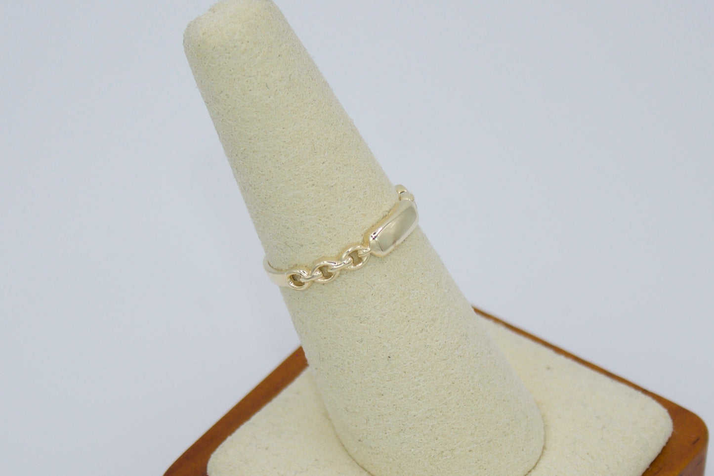 14K Solid Gold Elegant Chain Ring | Size 7