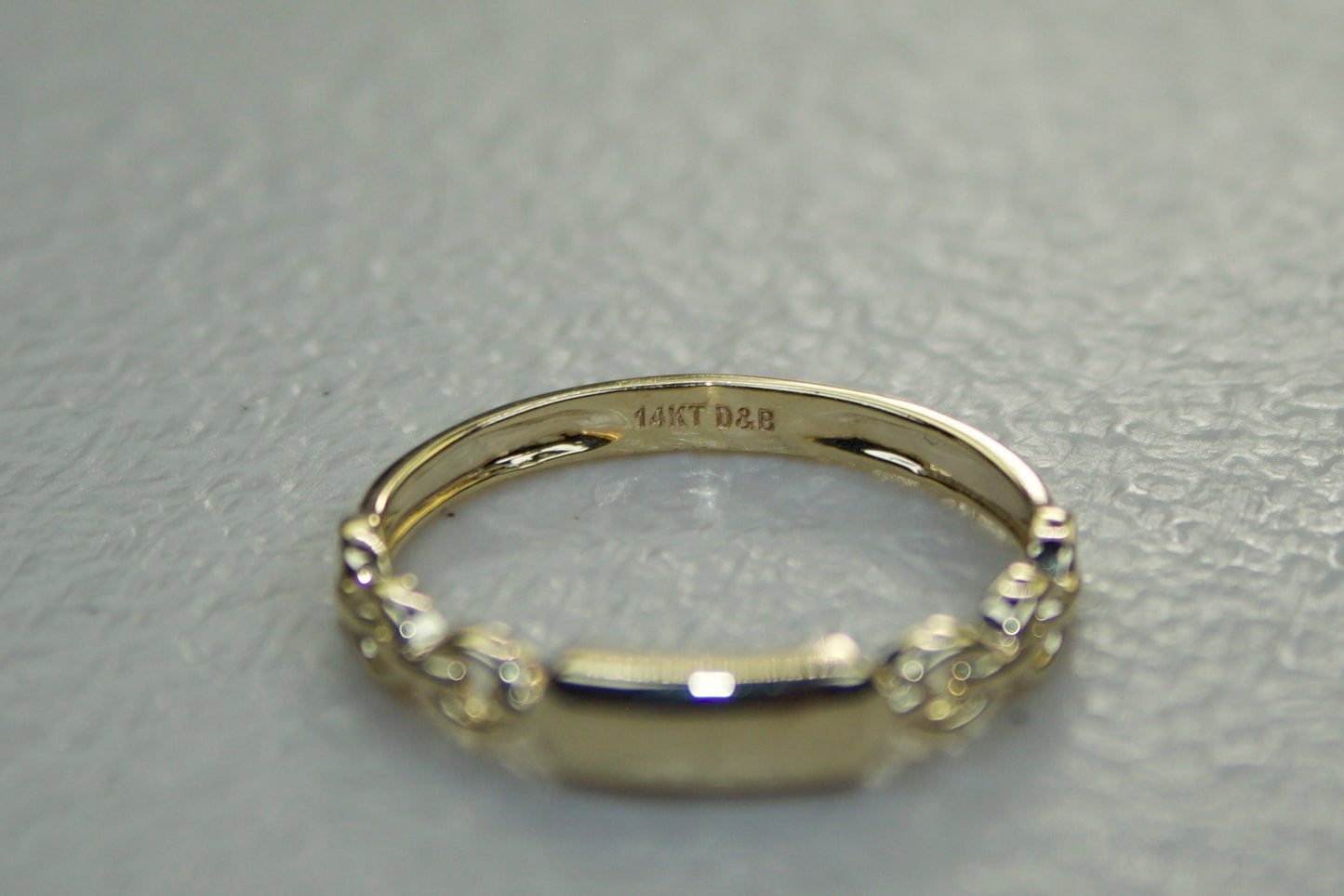 14K Solid Gold Elegant Chain Ring | Size 7