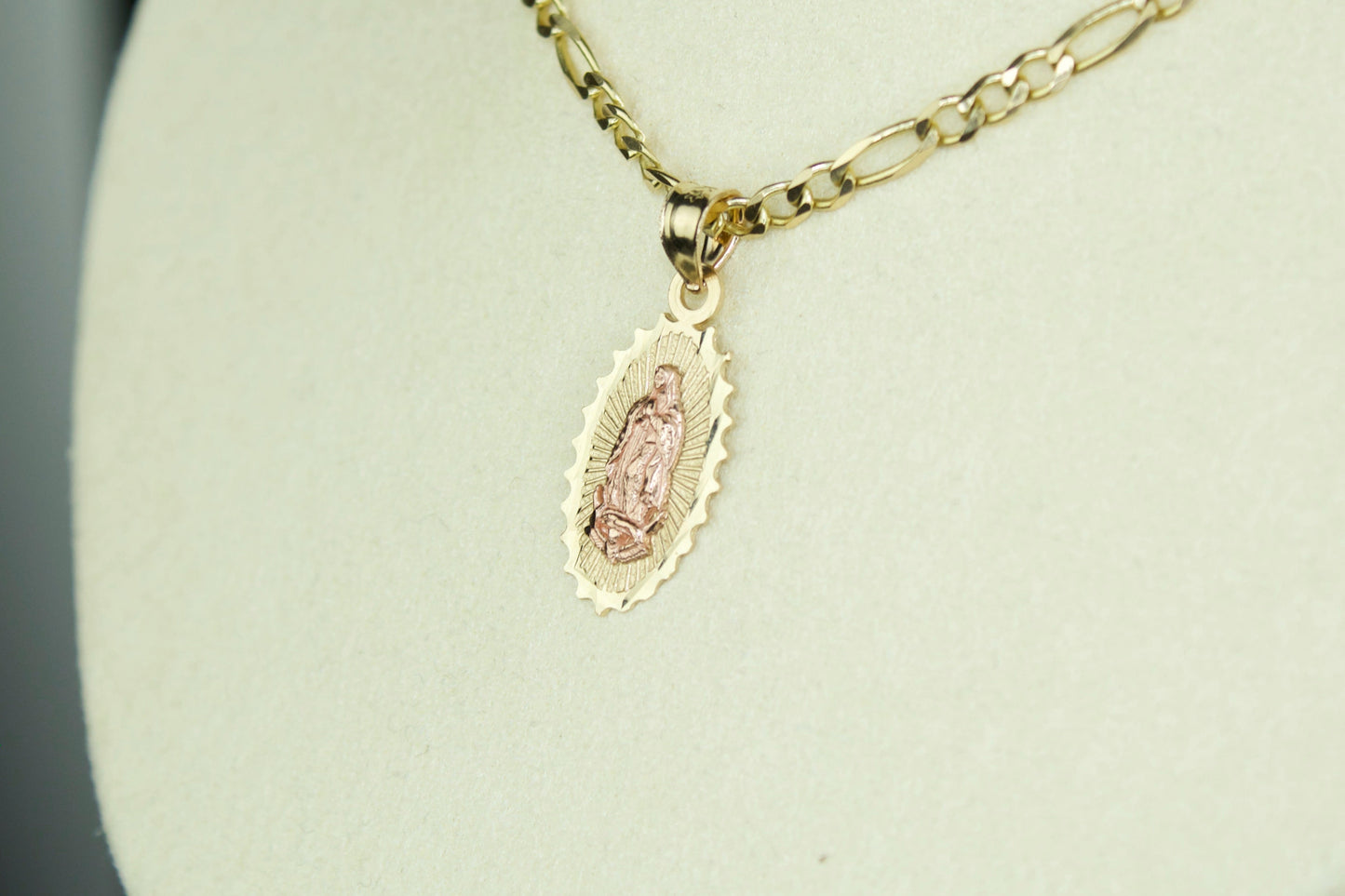 14K Handmade Virgencita Pendant – Solid Gold