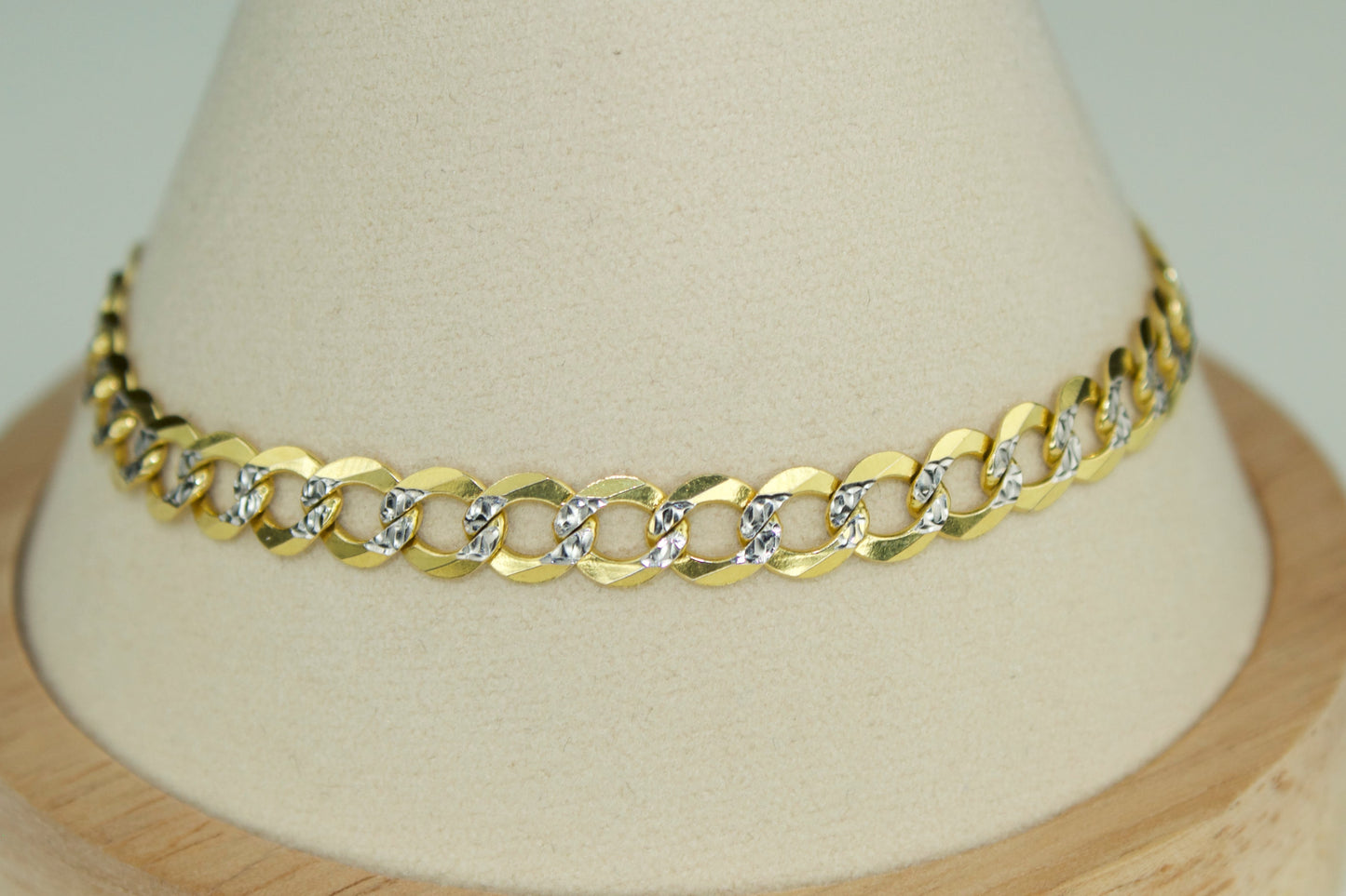 Solid 14K Two-Tone Cuban Link Bracelet 5.7mm Wide | 8” Long