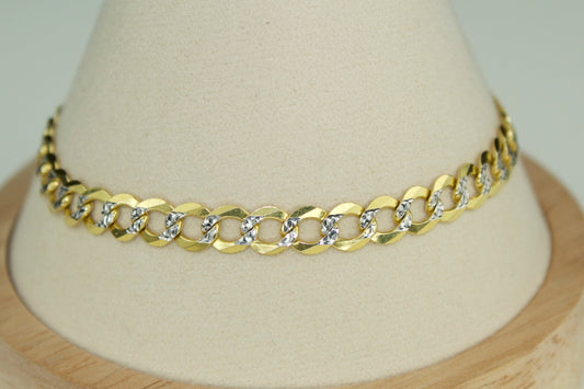 Solid 14K Two-Tone Cuban Link Bracelet 5.7mm Wide | 8” Long