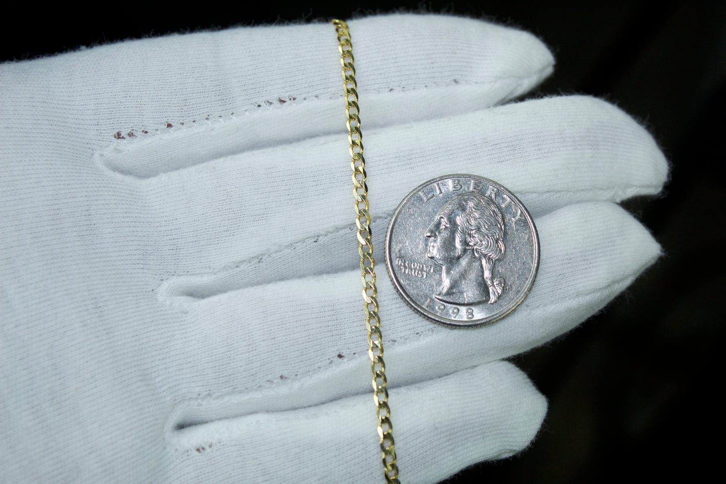 10K Cuban Curb Chain | Solid | 2mm | 18 Inch