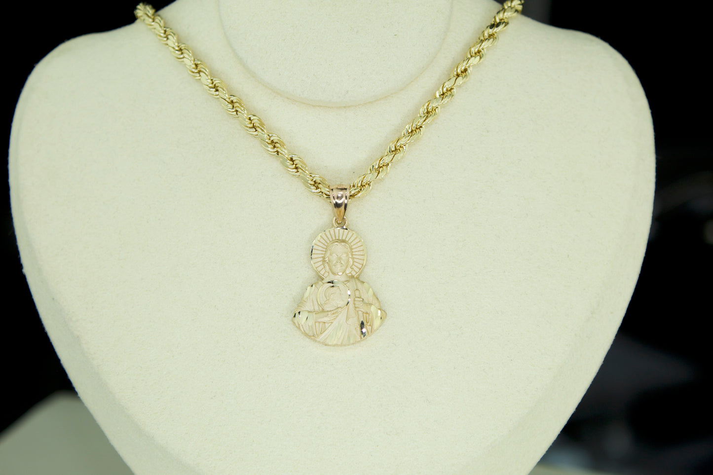 San Judas Pendant | 14K | Diamond Cut | Set Options Available