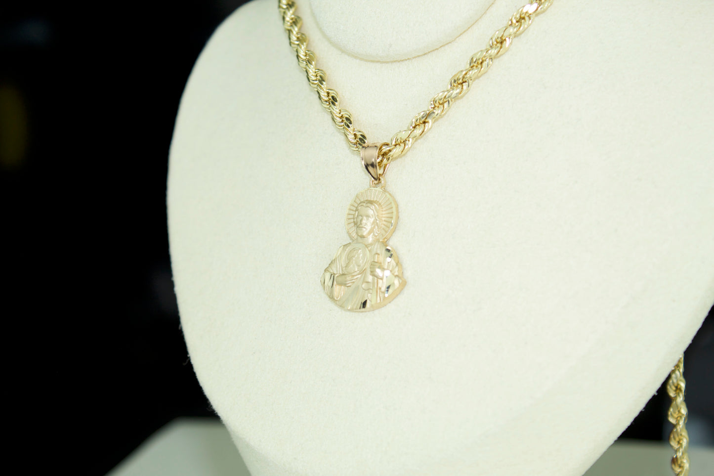 San Judas Pendant | 14K | Diamond Cut | Set Options Available