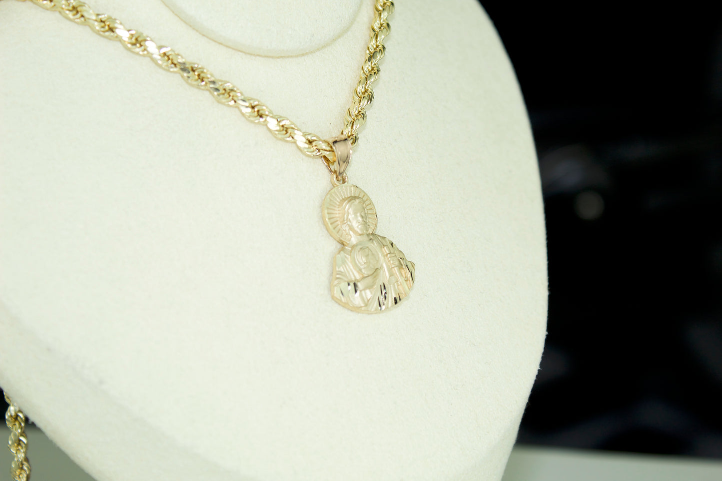 San Judas Pendant | 14K | Diamond Cut | Set Options Available