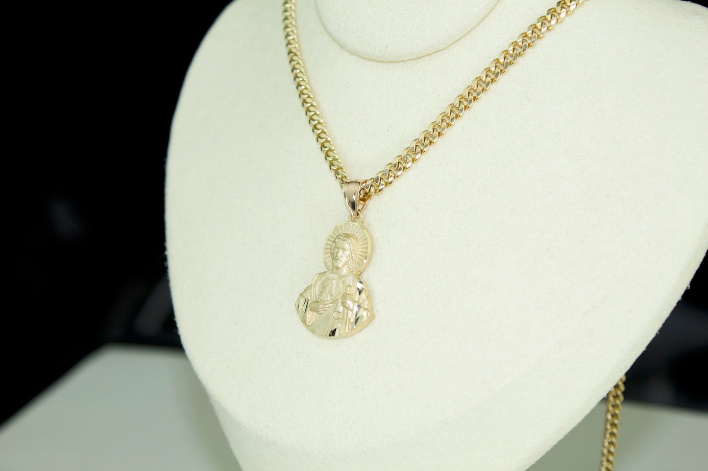 San Judas Pendant | 14K | Diamond Cut | Set Options Available