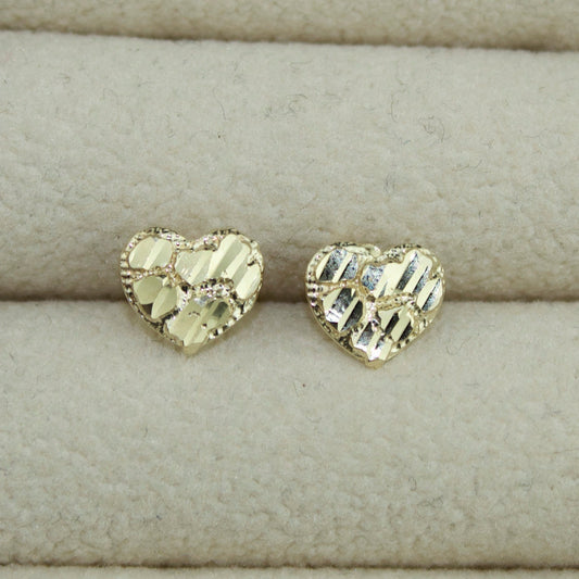 Nugget Heart Studs | 14K