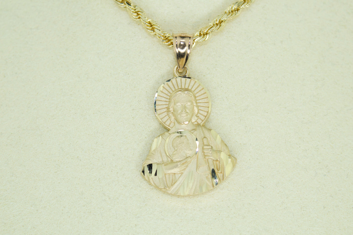 San Judas Pendant | 14K | Diamond Cut | Set Options Available