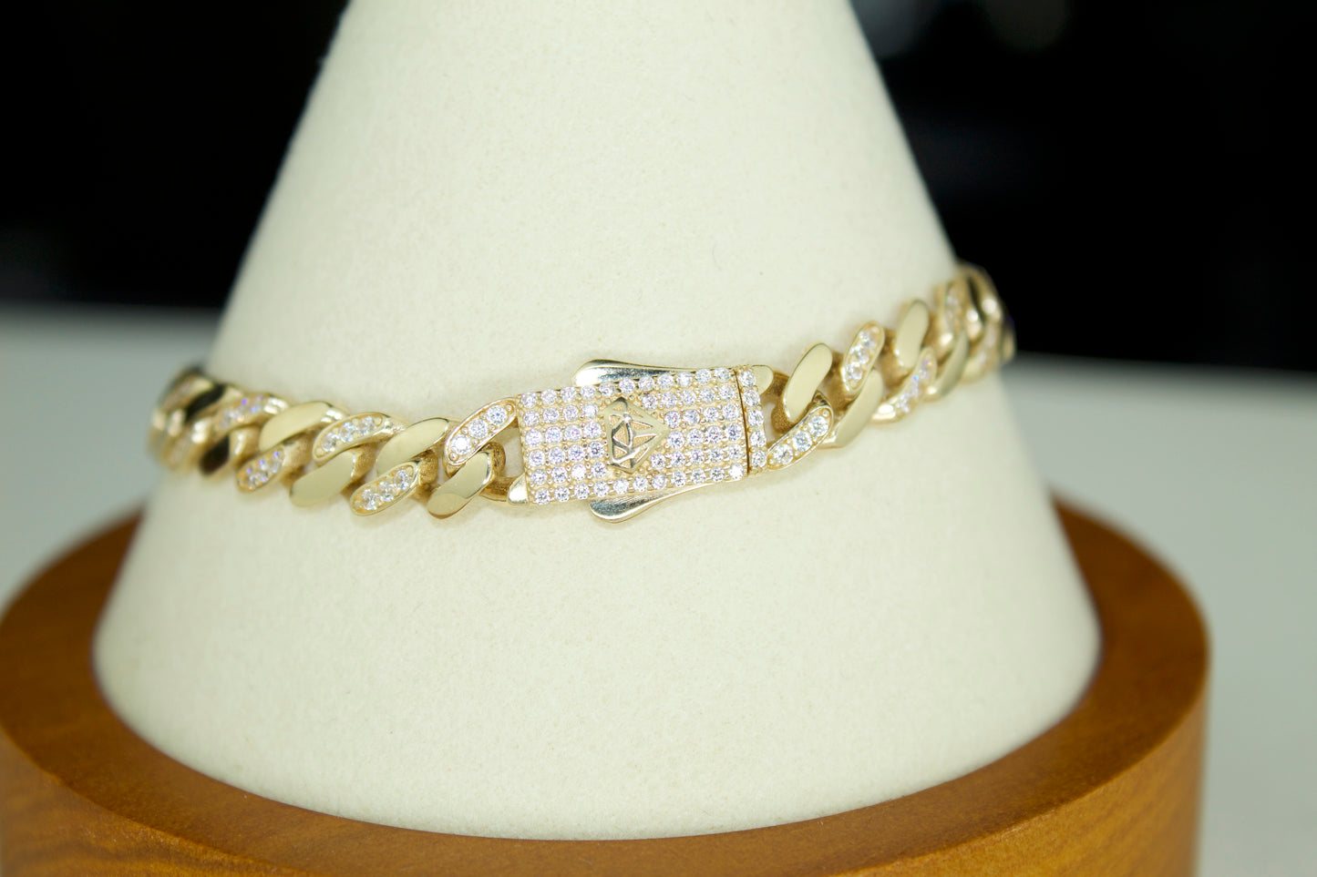 Monaco Vice Versa Cuban Bracelet | 14K | CZ | 7.5 Inch