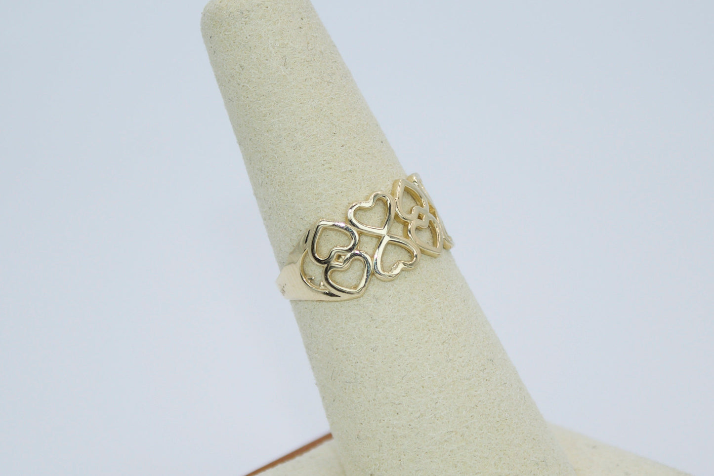 14K Solid Gold Endless Hearts Ring | Size 7.5