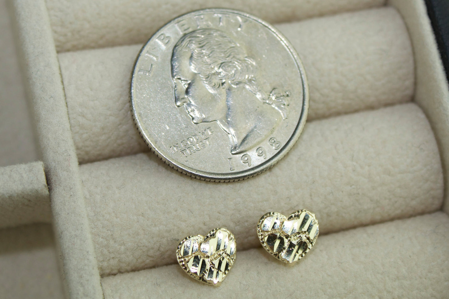 Nugget Heart Studs | 14K