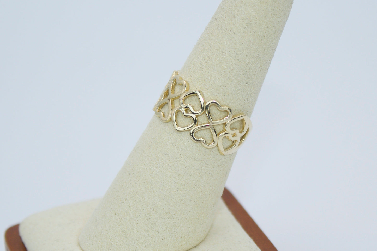 14K Solid Gold Endless Hearts Ring | Size 7.5