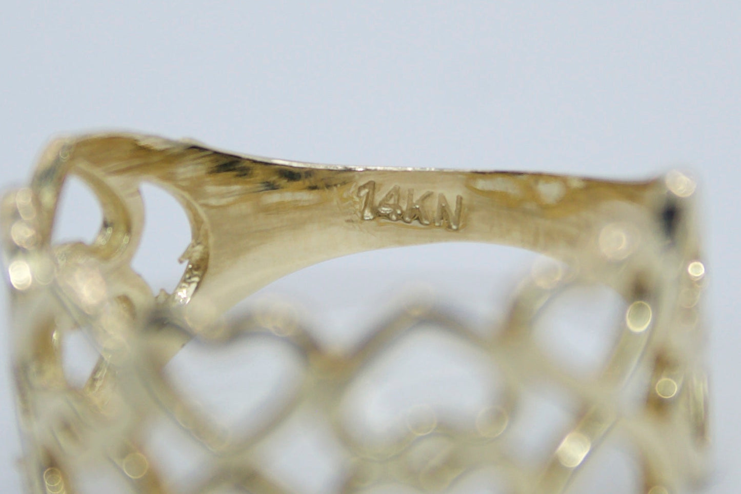 14K Solid Gold Endless Hearts Ring | Size 7.5