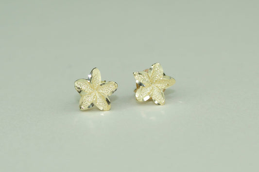 14K Hibiscus Stud Earrings