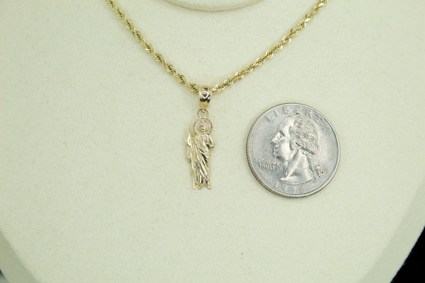 14K San Judas Dainty Gold Pendant