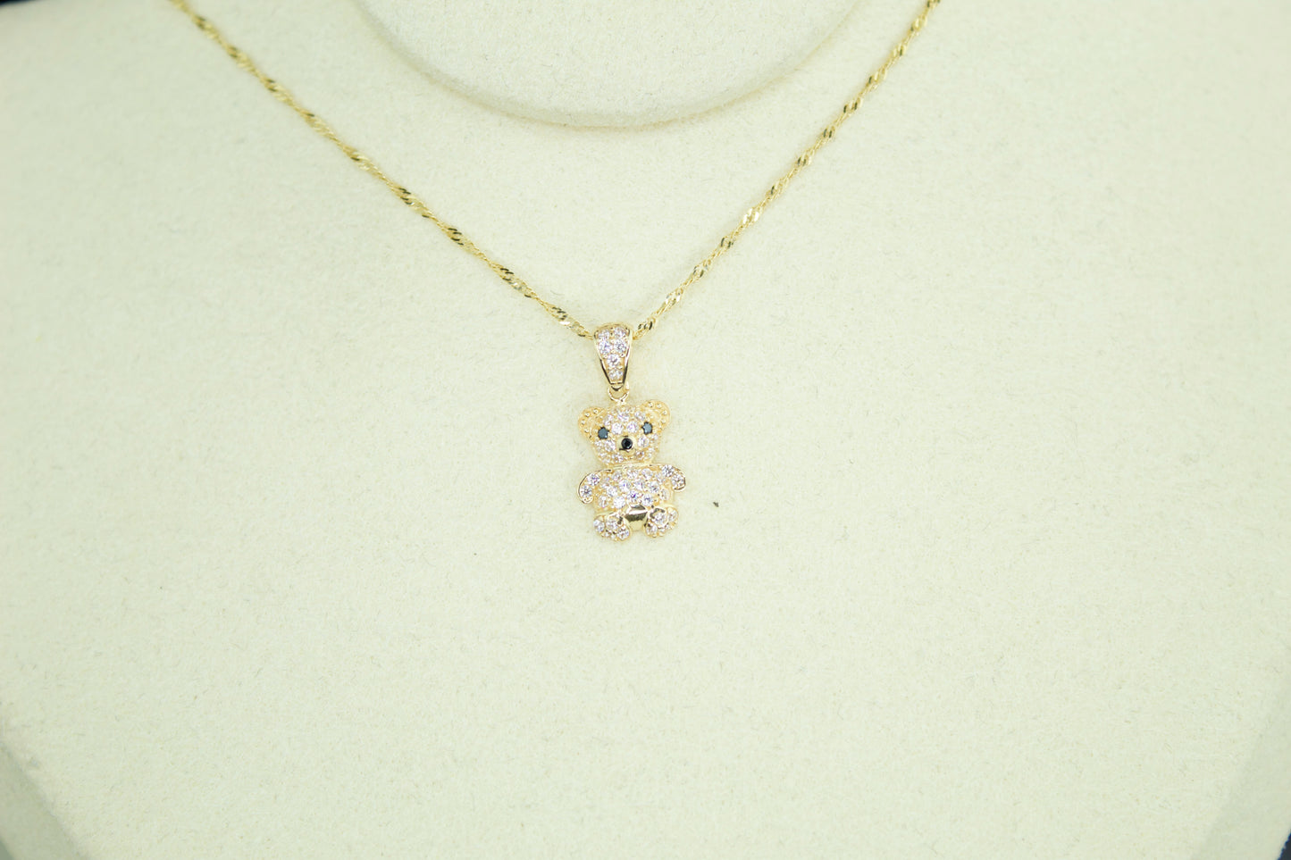 Teddy Bear Pendant | 14K | CZ Accents | Set Option Available