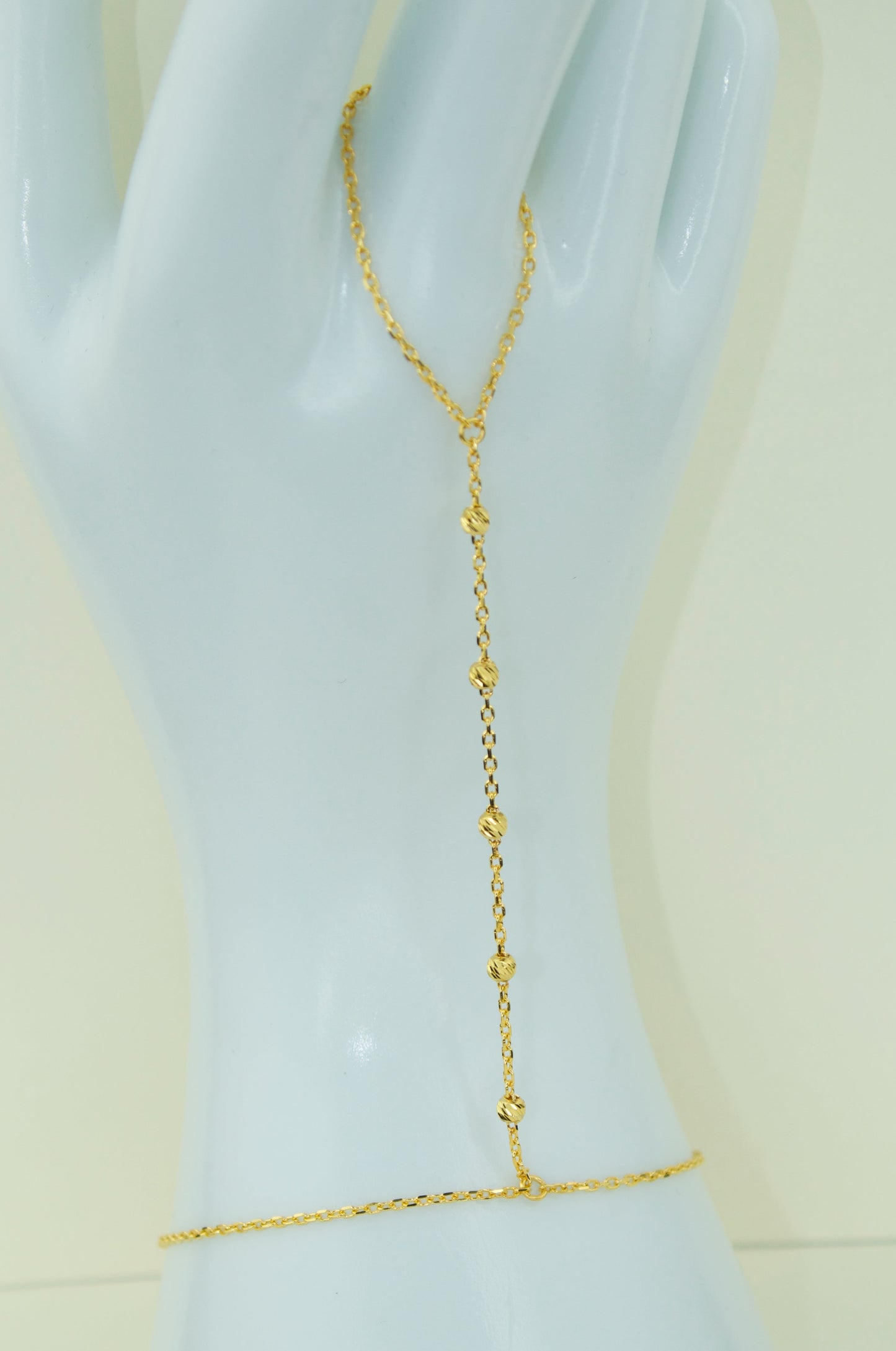 No.21 Beaded Hand Chain Bracelet