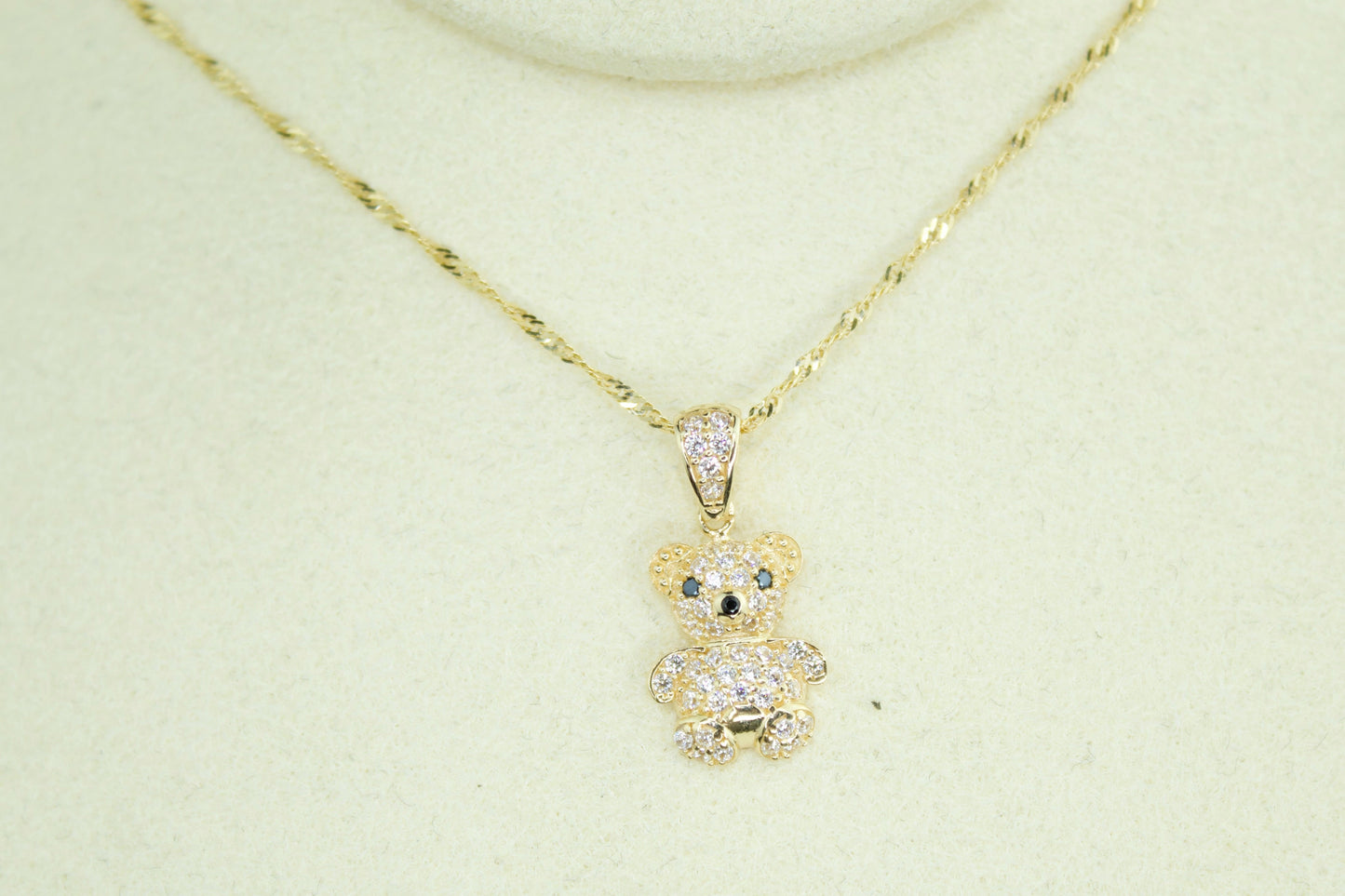 Teddy Bear Pendant | 14K | CZ Accents | Set Option Available