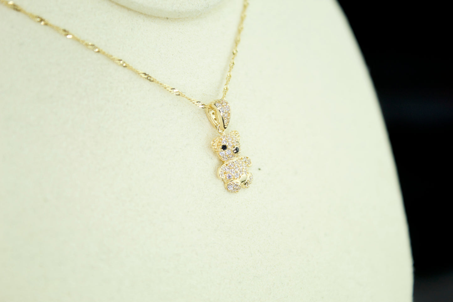 Teddy Bear Pendant | 14K | CZ Accents | Set Option Available