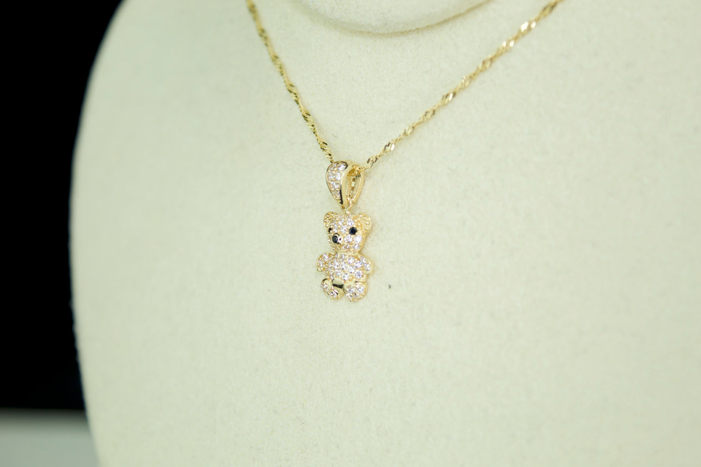 Teddy Bear Pendant | 14K | CZ Accents | Set Option Available