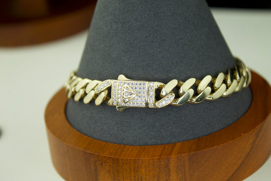 The Monaco 888 Bracelet | 14K | Semi Hollow | 8” | 8.8mm