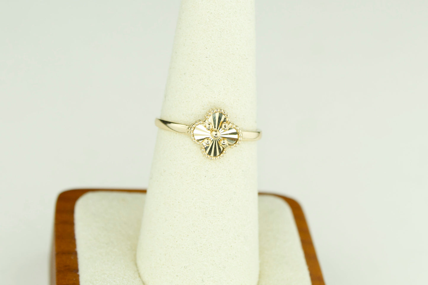 Dainty Clover Ring | Solid 14K | Size 7.5