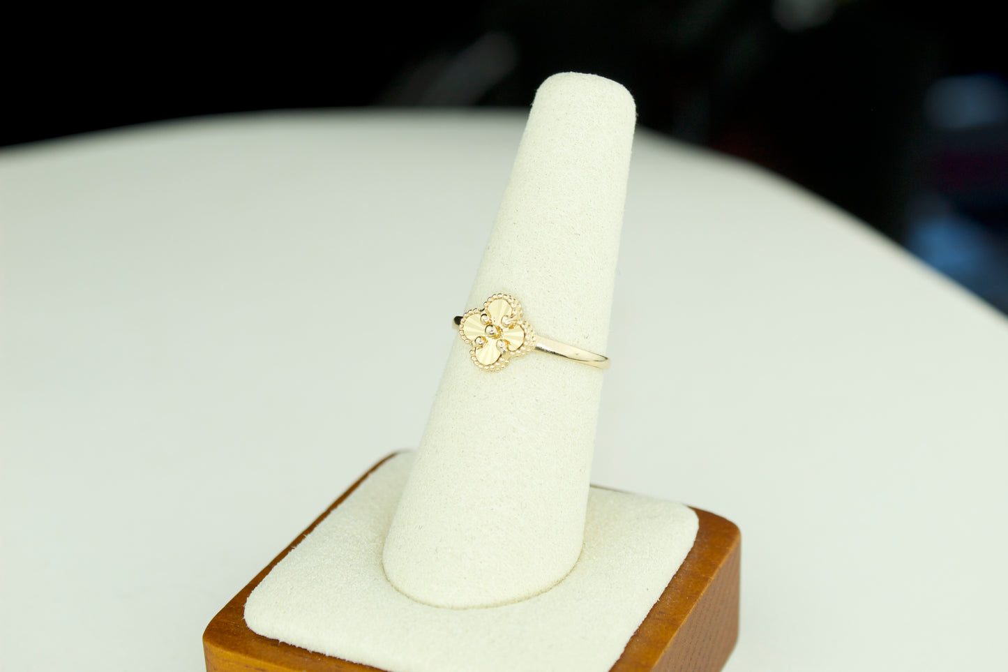 Dainty Clover Ring | Solid 14K | Size 7.5