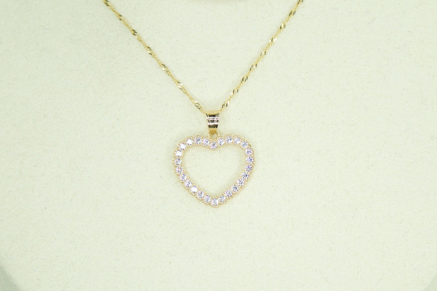 Heart Pendant Necklace | 14K | CZ Heart Charm | Optional Chain Set