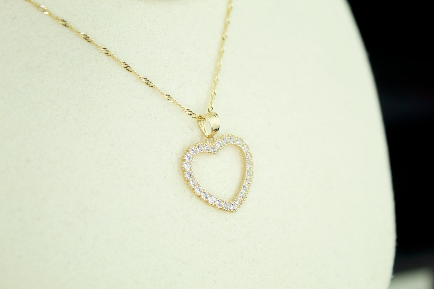 Heart Pendant Necklace | 14K | CZ Heart Charm | Optional Chain Set