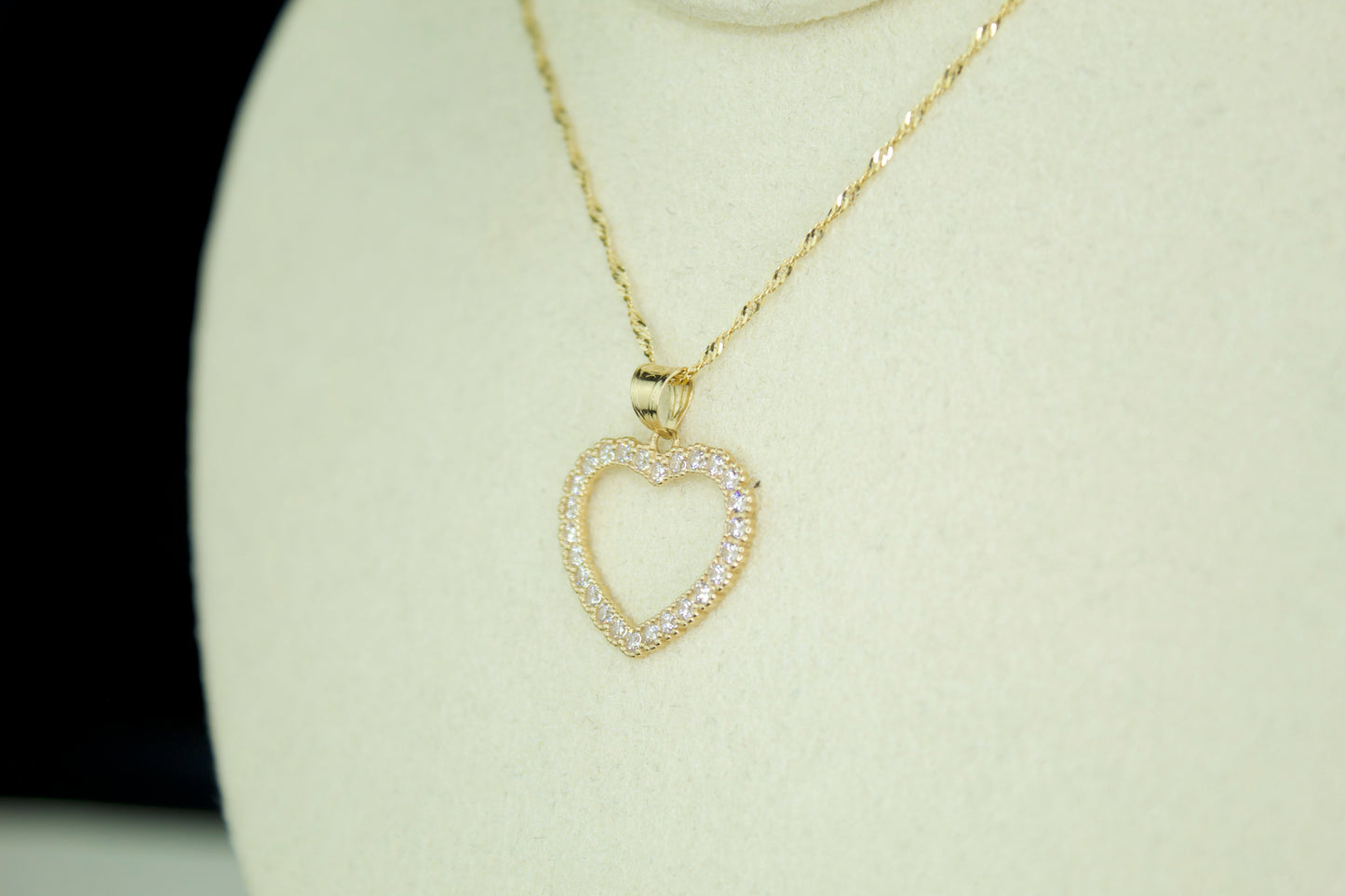 Heart Pendant Necklace | 14K | CZ Heart Charm | Optional Chain Set