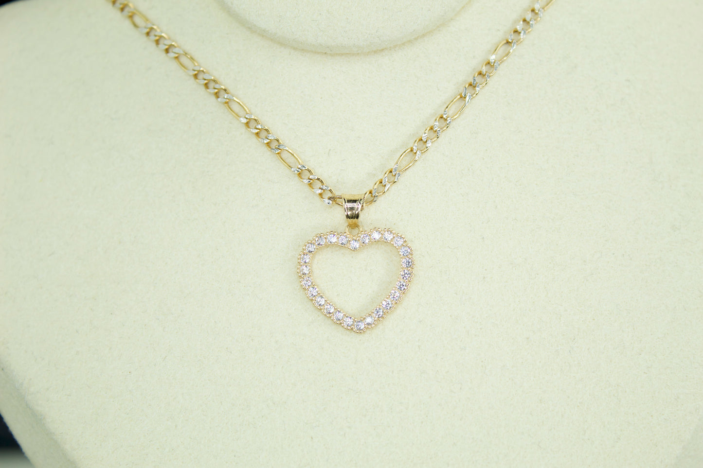 Heart Pendant Necklace | 14K | CZ Heart Charm | Optional Chain Set