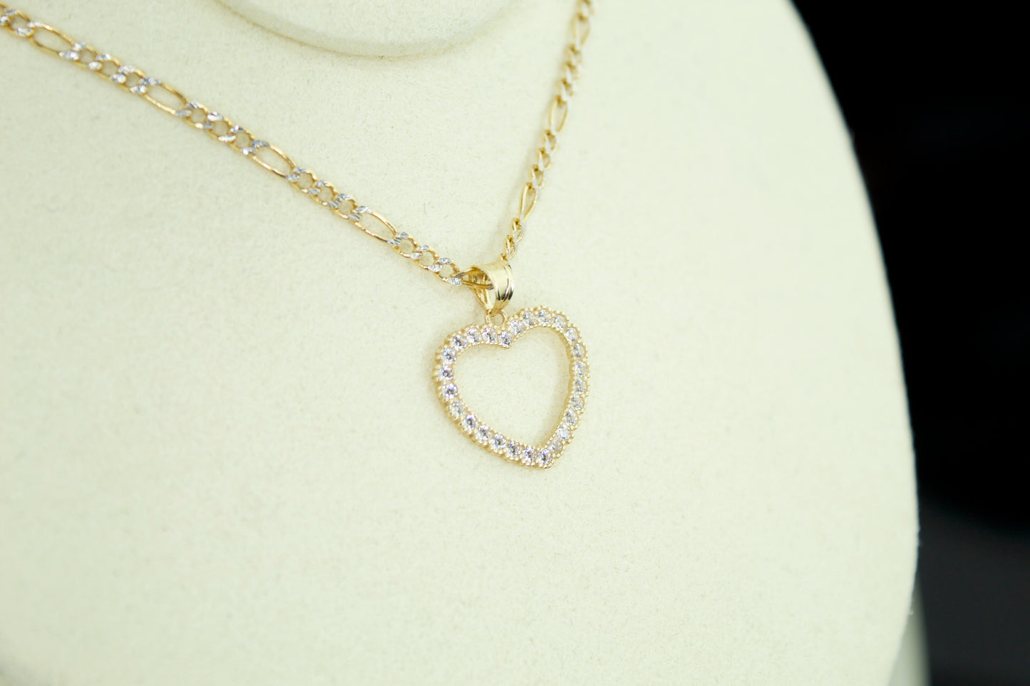 Heart Pendant Necklace | 14K | CZ Heart Charm | Optional Chain Set