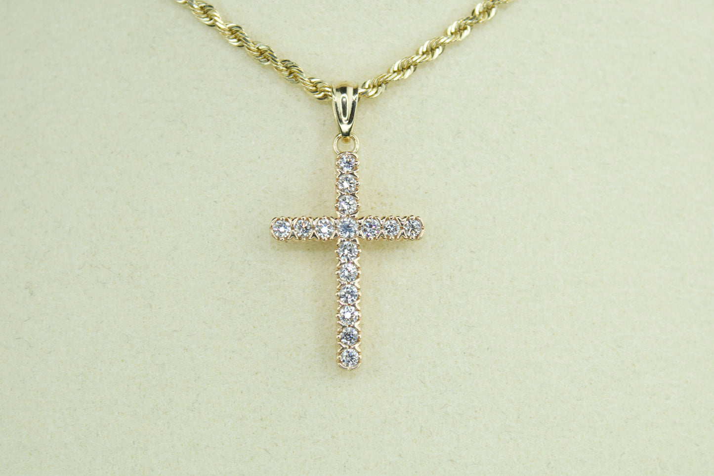 1/2 CT Lab Grown White Diamond 10K Cross Pendant