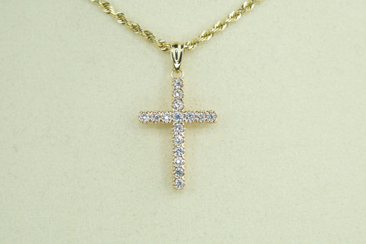 1/2 CT Lab Grown White Diamond 10K Cross Pendant