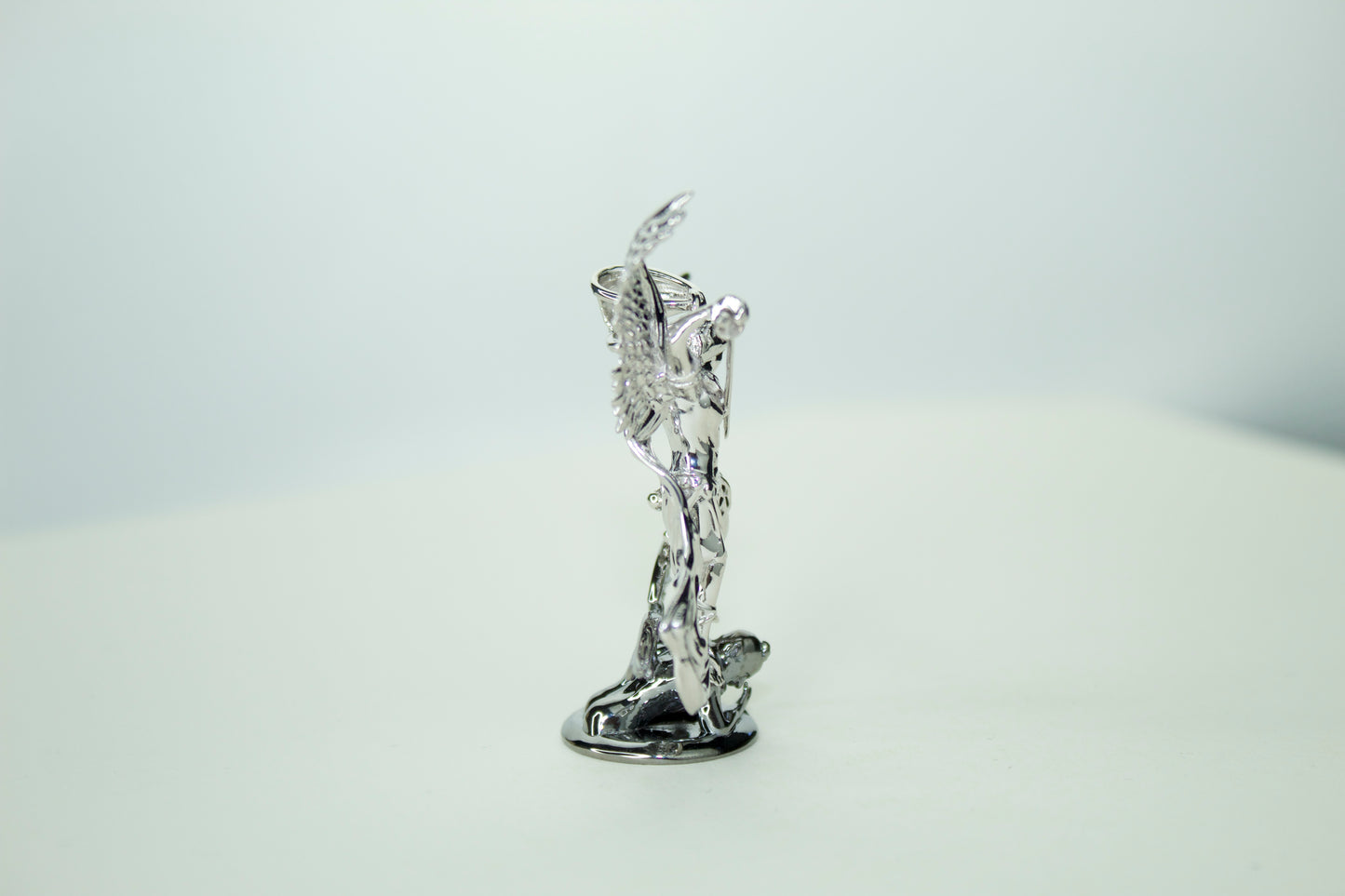 XL San Miguel Arcángel Pendant .925 Silver Rhodium Finish Tarnish Free